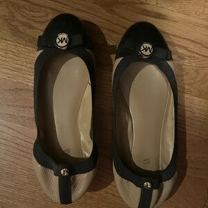 Michael Kors Black and Beige Women's Loafers